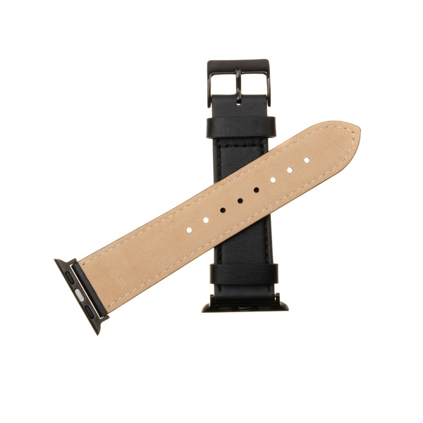 PASEK SKÓRZANY DO APPLE WATCH 42 / 44 / 45 / 49 MM FIXED CZARNY