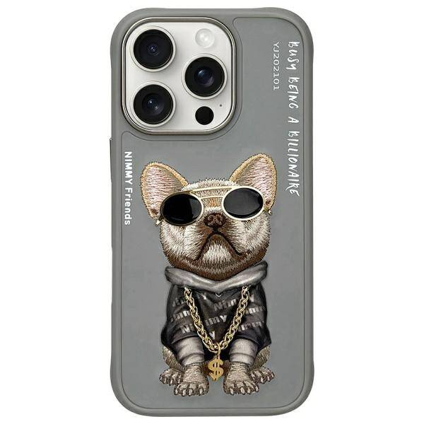 ETUI DO IPHONE 16 PRO 6.3" NIMMY GLASSES COOL DOG SZARE