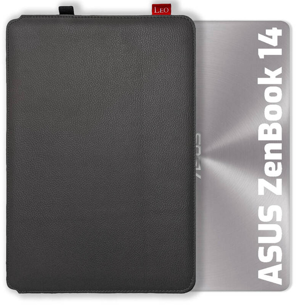 Etui na laptop skórzane LEO Master do Asus Zenbook 14 czarne