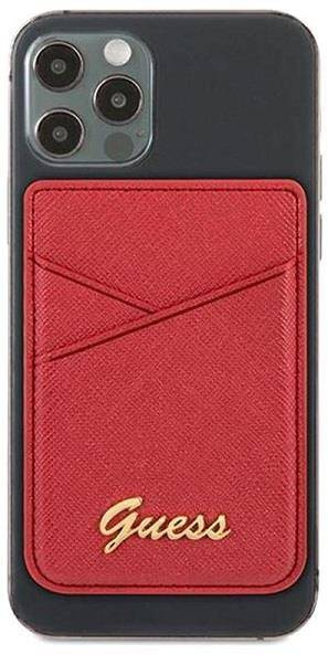 Guess Magnetic Card Holder | Portfel z Magsafe - SAFFIANO RED