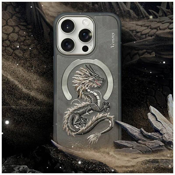 ETUI DO IPHONE 16 PRO NIMMY DRAGON MAGSAFE SZARE