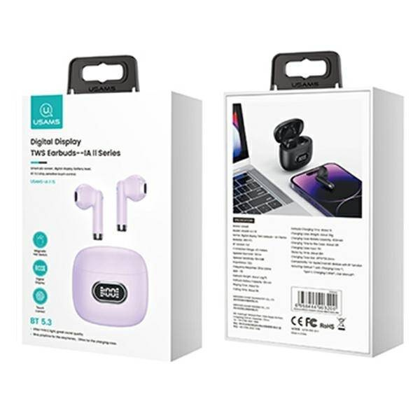 SŁUCHAWKI BEZPRZEWODOWE BLUETOOTH USAMS 5.3 TWS II SERIES PURPLE