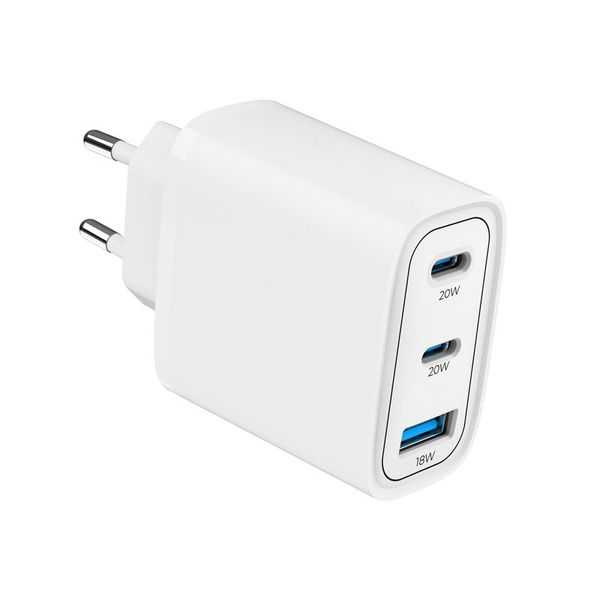 ŁADOWARKA SIECIOWA 1XUSB-A + 2XUSB-C MOBILE ORIGIN MO13 GAN 40W BIAŁA