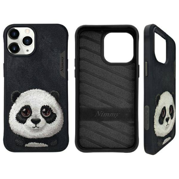 ETUI DO IPHONE 15 PRO 6.1" NIMMY BIG EYED PET 2.0 PANDA CZARNE