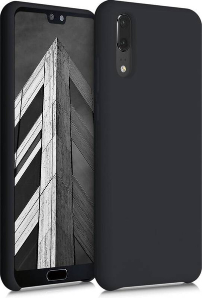 KWMobile Rubberized TPU | Etui+Szkło do Huawei P20 - BLACK