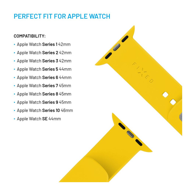 PASEK SPORTOWY DO APPLE WATCH 42/44/45/46MM SILIKONOWY FIXED ŻÓŁTY