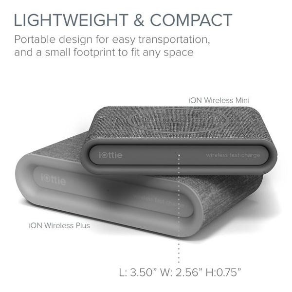 ŁADOWARKA BEZPRZEWODOWA DO SMARTFONA IOTTIE ION WIRELESS PAD MINI ASH SZARA