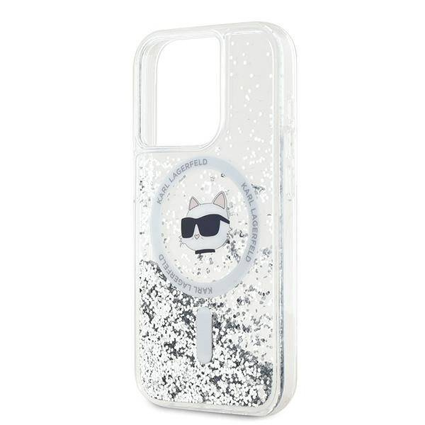 ETUI DO IPHONE 14 PRO KARL LAGERFELD LIQUID GLITTER CHOUPETTE HEAD MAGSAFE