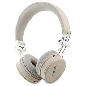 SŁUCHAWKI BEZPRZEWODOWE BLUETOOTH GUESS GRAINED CLASSIC ROUND SHAPE BEŻOWE