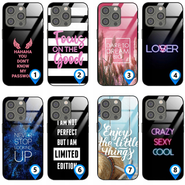 Etui akrylowe LEO cytaty różne wzory do iPhone 14 Pro