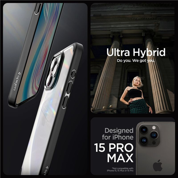 ETUI SPIGEN DO IPHONE 15 PRO MAX CRYSTAL HYBRID BLACK