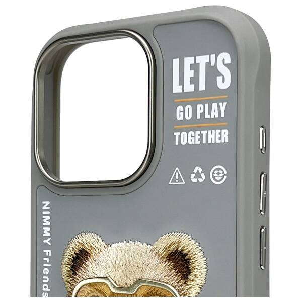 ETUI DO IPHONE 16 PRO 6.3" NIMMY COOL&CUTE 2.0 BEAR SZARE