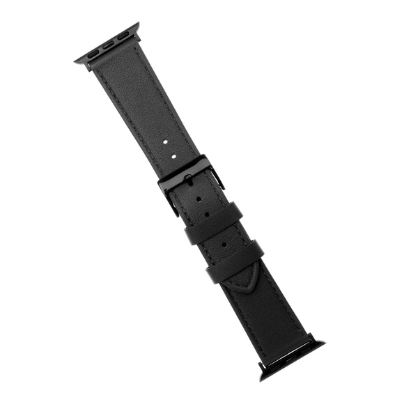 PASEK SKÓRZANY DO APPLE WATCH 42 / 44 / 45 / 49 MM FIXED CZARNY