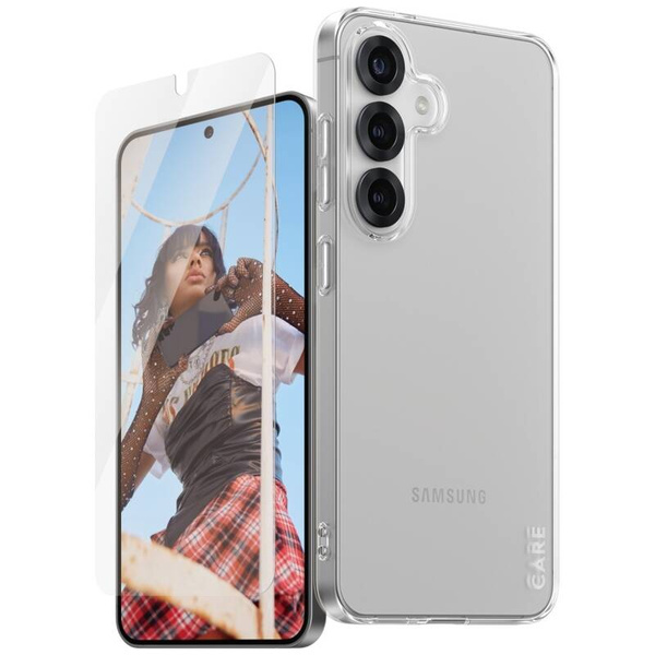 ETUI + SZKŁO DO SAMSUNG S25 CARE BY PANZERGLASS FASHION 2W1 ZESTAW OCHRONNY