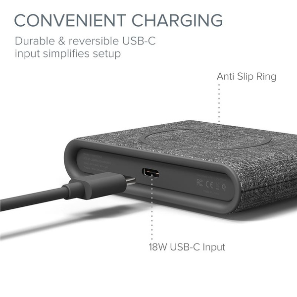 ŁADOWARKA BEZPRZEWODOWA DO SMARTFONA IOTTIE ION WIRELESS PAD MINI ASH SZARA