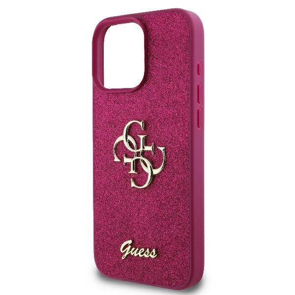 ETUI DO IPHONE 16 PRO MAX 6.9" GUESS FIXED GLITTER BIG 4G  FIOLETOWE