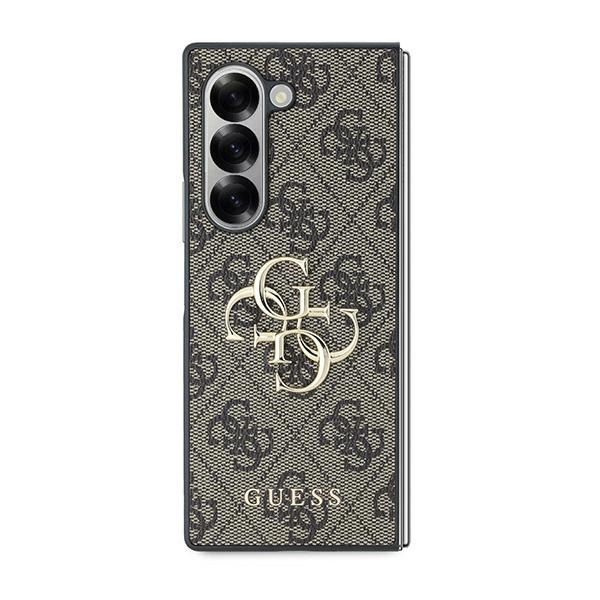 ETUI DO SAMSUNG Z FOLD 6 F956 GUESS BRĄZOWE LEATHER 4G METAL LOGO