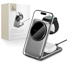 ŁADOWARKA BEZPRZEWODOWA 3W1 TECH-PROTECT QI15W-A42 MAGSAFE SZARA