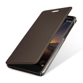 StilGut Berlin Book | Etui do Nokia 6 2018 - CLEAR/BROWN