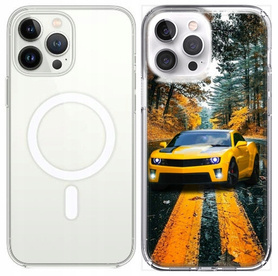 Etui silikonowe z MagSafe LEO motoryzacja auta różne wzory do iPhone 13 Pro Max