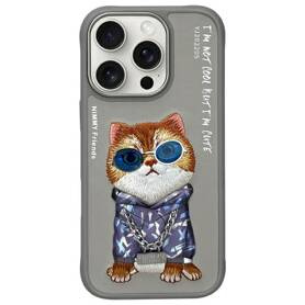 ETUI DO IPHONE 16 PRO 6.3" NIMMY GLASSES COOL CAT SZARE