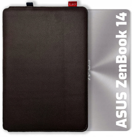Etui na laptop skórzane LEO Master do Asus Zenbook 14 Brązowe