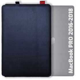 Etui na laptop skórzane LEO Master do Macbook Pro 2016-2018 Niebieskie