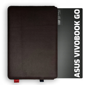 Etui na laptop skórzane LEO Master do Asus Vivobook GO brązowe