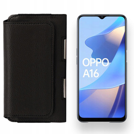 Kabura skórzana LEO do Oppo A16 czarna