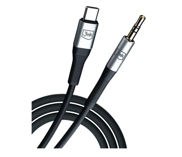 3MK AUX Cable | Kabel USB-C do Jack 3.5mm - BLACK