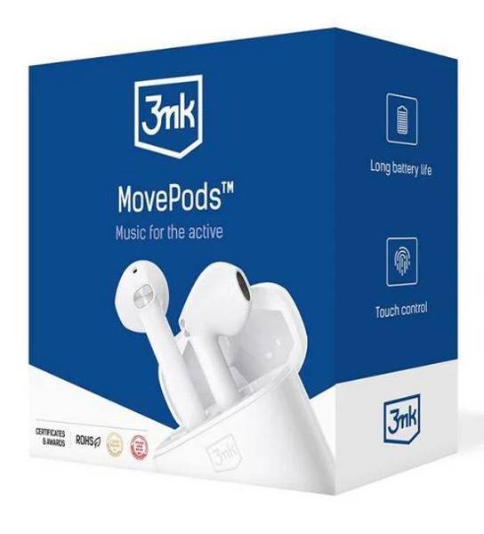 3MK MovePods | Słuchawki Bluetooth - WHITE