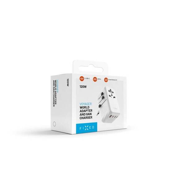 ADAPTER PODRÓŻNY UE UK USA/AUS FIXED 120W 3XUSB-C+1XUSB