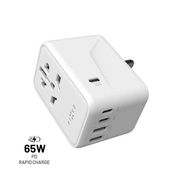 ADAPTER PODRÓŻNY UE UK USA/AUS FIXED 65 W 3XUSB-C+2XUSB