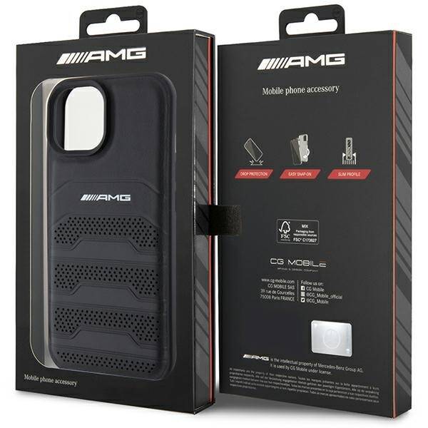 AMG ETUI LEATHER DEBOSSED LINES do iPhone 15 / 14 / 13