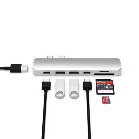 Adapter Hub USB C do MacBook USB C USB A 4K HDMI micro/SD - Satechi