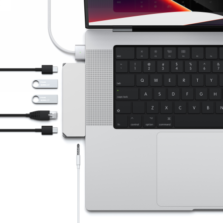 Adapter z podwójnym USB C do MacBook USB C USB A Ethernet - Satechi