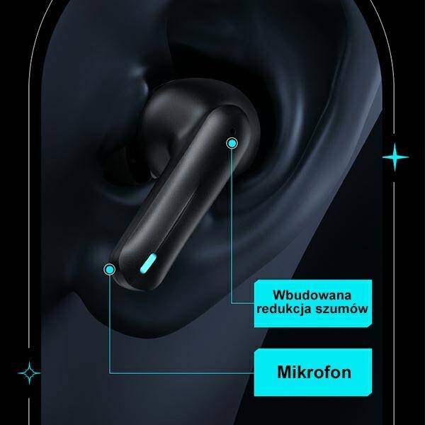 BEZPRZEWODOWE SŁUCHAWKI BLUETOOTH USAMS 5.3 GAMING EARBUDS BLACK