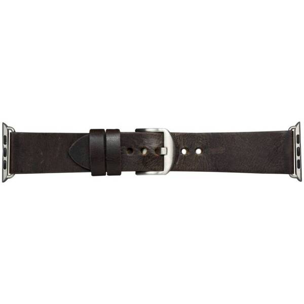 DBRAMANTE1928 BORNHOLM PASEK WATCH STRAP 44MM - DARK BROWN/SILVER