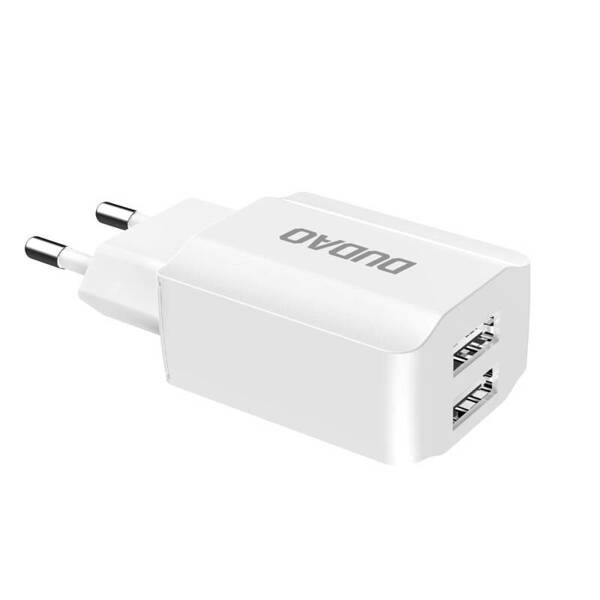 Dudao HT-412 | Ładowarka Sieciowa 2x USB 2.4A + Kabel Lightning - WHITE