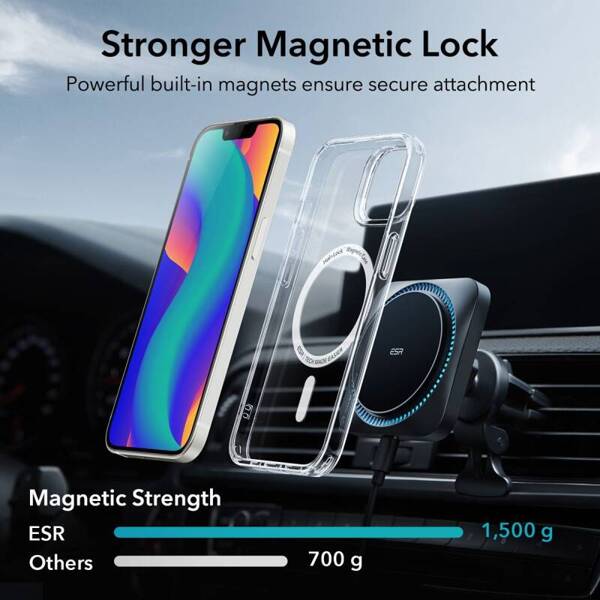 ESR Air Armor HaloLock MagSafe | Etui do iPhone 13/14 - CLEAR