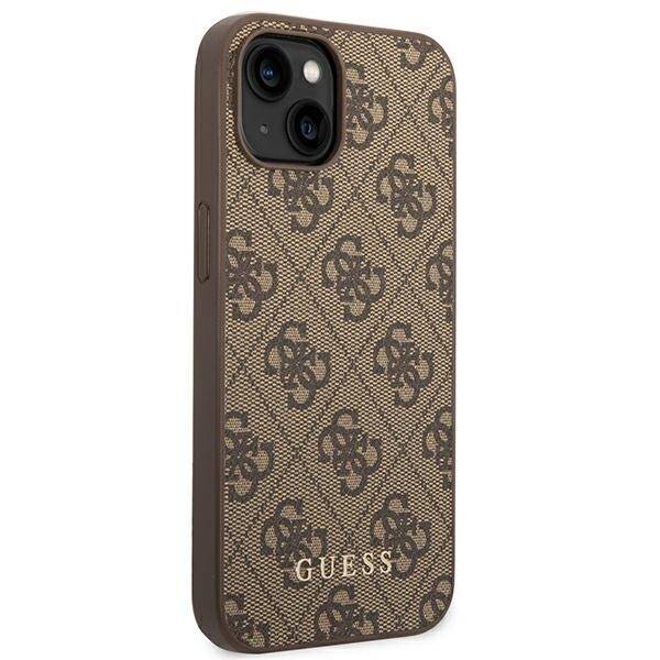 ETUI 4G BIG METAL LOGO GUESS DO IPHONE 14 / 15 BROWN