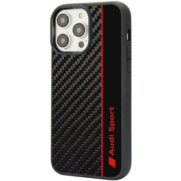 ETUI AUDI CARBON FIBER STRIPE DO IPHONE 14 PRO BLACK