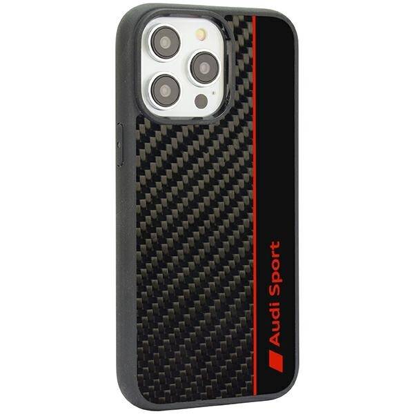 ETUI AUDI CARBON FIBER STRIPE DO IPHONE 14 PRO BLACK