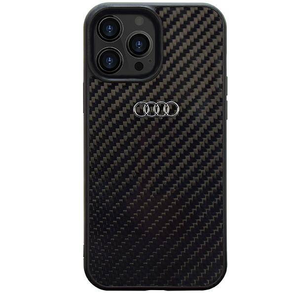 ETUI AUDI CARBON FIBER STRIPE DO IPHONE 14 PRO BLACK