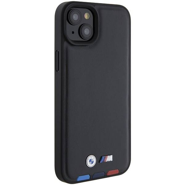 ETUI BMW DO IPHONE 14 PLUS / 15 PLUS LEATHER STRAMP BLACK