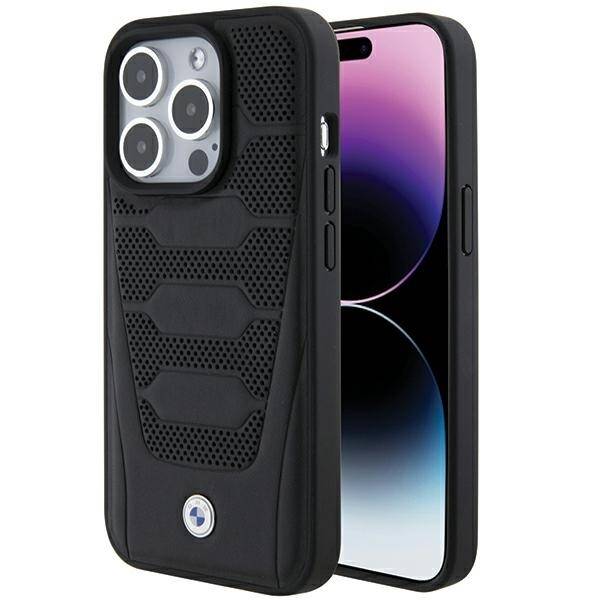 ETUI BMW DO IPHONE 15 PRO LEATHER PATTERN BLACK