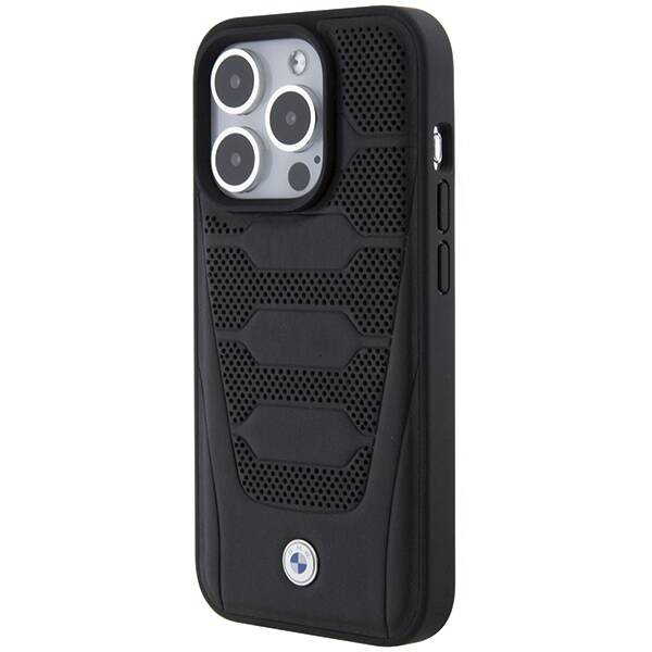 ETUI BMW DO IPHONE 15 PRO LEATHER PATTERN BLACK