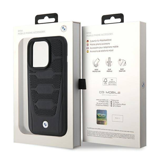 ETUI BMW DO IPHONE 15 PRO LEATHER PATTERN BLACK