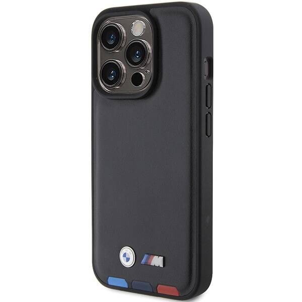 ETUI BMW DO IPHONE 15 PRO LEATHER STRAMP BLACK