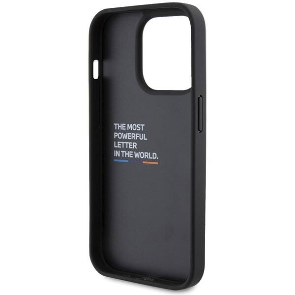 ETUI BMW DO IPHONE 15 PRO LEATHER STRAMP BLACK